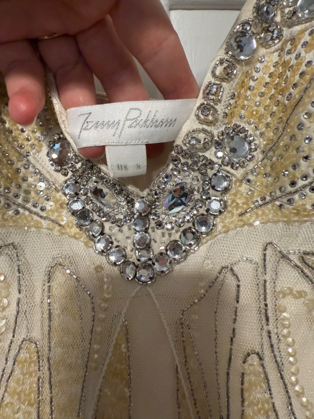 Jenny Packham Papillon Champagne /Silver Beaded Vintage Inspired Wedding Dress - Picture 6 of 11
